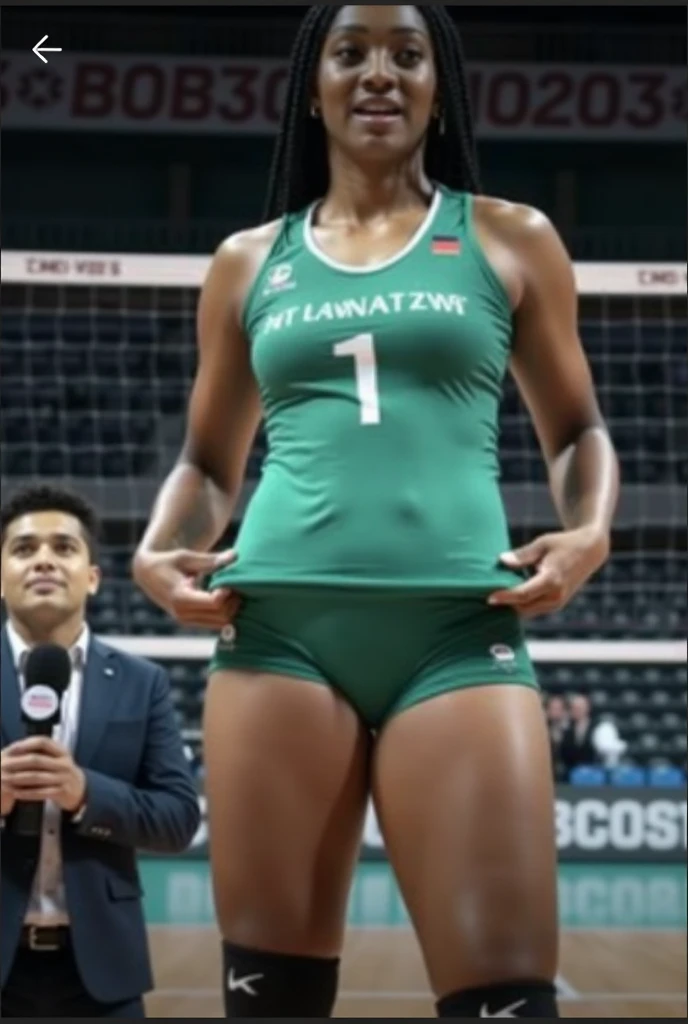 rating_questionable, score_9, score_8_up, (1 girl), (Jamaican:1.3), (loli), (naughty smile), (solo), (darkskin:1.3), (stocky:1.2), (baseball uniform), (thick legs:1.1), (wide hips:1.3), (Humid:1.2), (very sweaty:1.2), ((Ballpark)), standing,