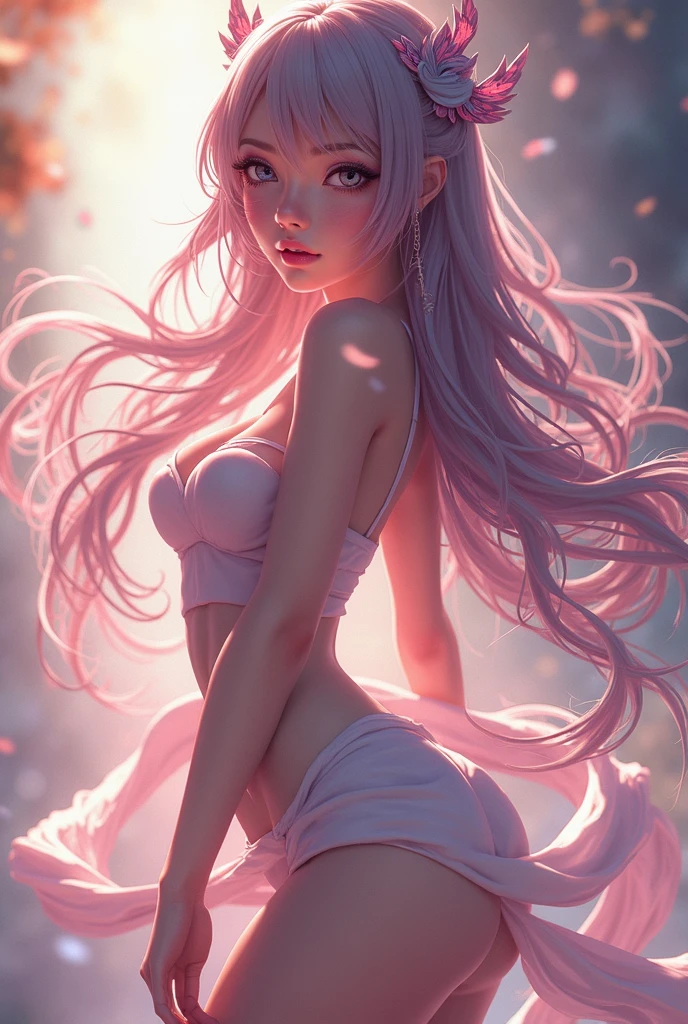 fluttershy as a girl , (((very long hair))) , (((perfect body))) , (((((wind blowing very long hair))))), out door ,forest, (river in background) , (((standing bending showing her butt))), (((hands on butt))), (((happy smile))) ,(((wear pink sheer lace transparent bra and skirt))) , (((upskirt))) , sexy pose , (((lewd and erotic)))) , (((no underwear))) ,((( a picture of lust))) , breasts are visible , wear high heels , (((sexy pose))) , sexy face, bracelets , big breasts , lush breasts , Bulky Breasts , voluminous breasts ,look at to viewer , (((eye contact))) , (((side back view))) , behind her ,(((((head turn back to watch the viewer)))))