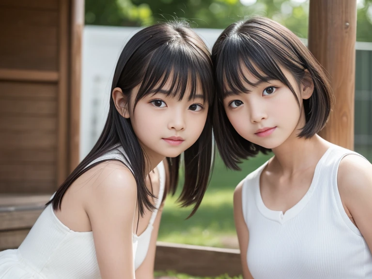 ​masterpiece、top-quality、((10yaers old))、((Female children))、Clear face、cute teenage girls、perfect anatomia、Happy smiling face、Camisole、hot pants
Realistic Face、realisitic、Dynamic Side Rising、Perfect litthing、dynamicposes、dynamic ungle、(1girl in)、solofocus、tiny chest、photoRealstic、huging、looking at the viewers