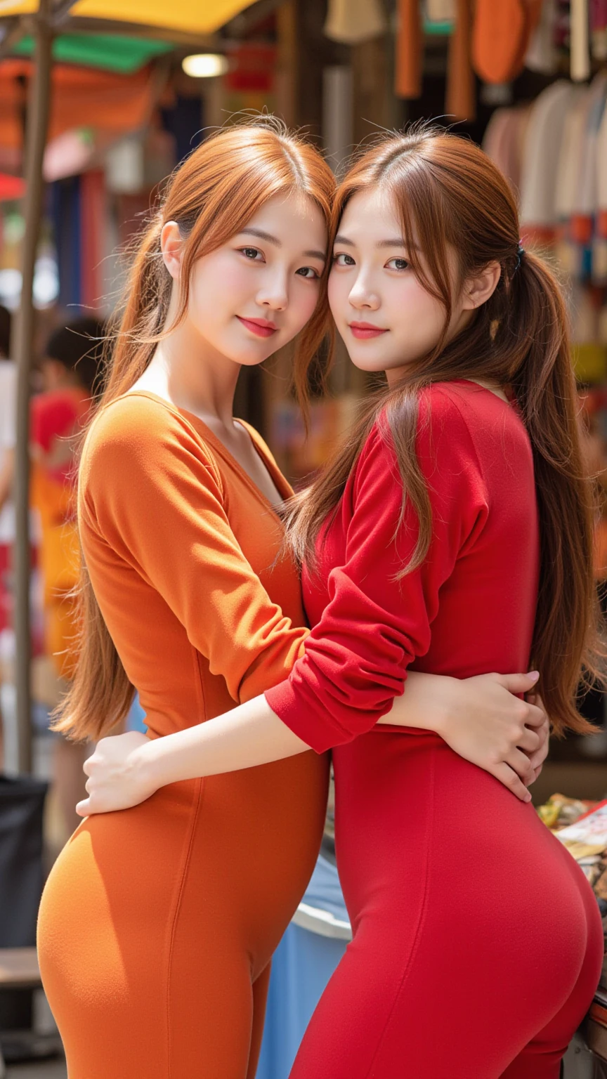 ((ROW фото )), ((high quality)), ((Photorealism)), masterpiece, Clarity, detailing, high sharpness, sexy girl along the great wall of china with her friends, Evening, big green eyes, (( Red hair )) , freckles, small parts, small breasts, pleasure, Bright studio lighting, smile,