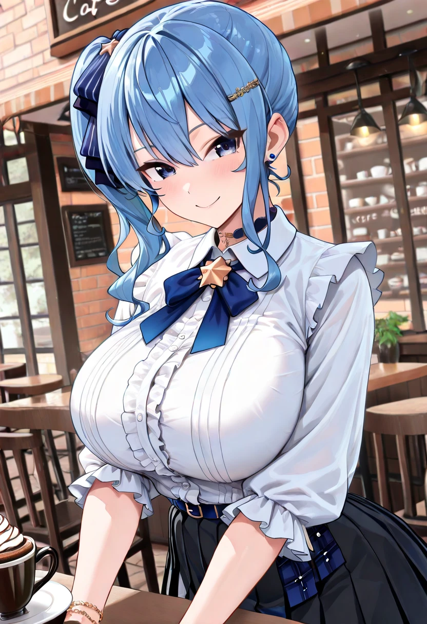 Rem from Re:Zero、light blue hair、short hair、table top、High resolution、many girls multiple girls、large crowd、lots of cute girls、big and full breasts、naughty body、See-through、throw、、whole body、Are standing、Look up at me、confused face、blush、embarrassing、Excited、white breath、black pantyhose、female shape'Private parts are clearly visible、I can see your nipples、white shirt、navy check skirt、micro mini skirt、very short skirt、bakery、Outside the store、spring、Cherry blossom trees、SakuraFubuki、Many people々々々々々々、in the crowd、bare chest、show your chest、while holding the tray、place the chest on the tray、Upper grade、A lot of milk comes out from the nipples、Breast milk gushes from the nipple、cat ears maid clothes、blue gingham maid outfit、bangs that cover one eye、pink hairpin、whole bodyポートレート、whole bodyを写す