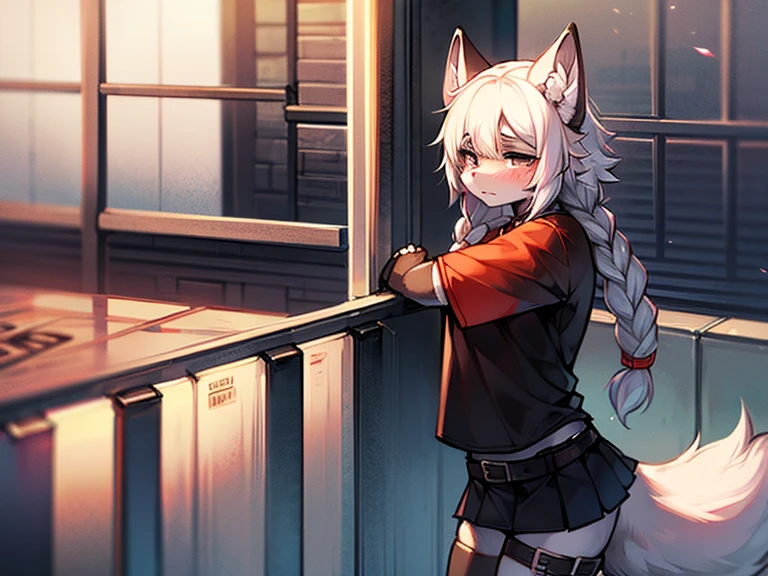 dressed like a girl「boy」、No pants、「penis」、blush、Being raped