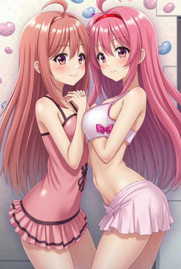 NSFW,masterpiece,Highest quality,High resolution,Very detailed,Nana Asta Deviluke\(To Love-Ru\),Pink Hair,Purple Eyes,long hair,Twin tails,tail,Devil&#39;s Tail,Small breasts,Tank top,Denim shorts,Low rise,Knee-high socks,Embarrassed,is nervous,Nightlife,Love Hotel,prostitution,(Prostitute)