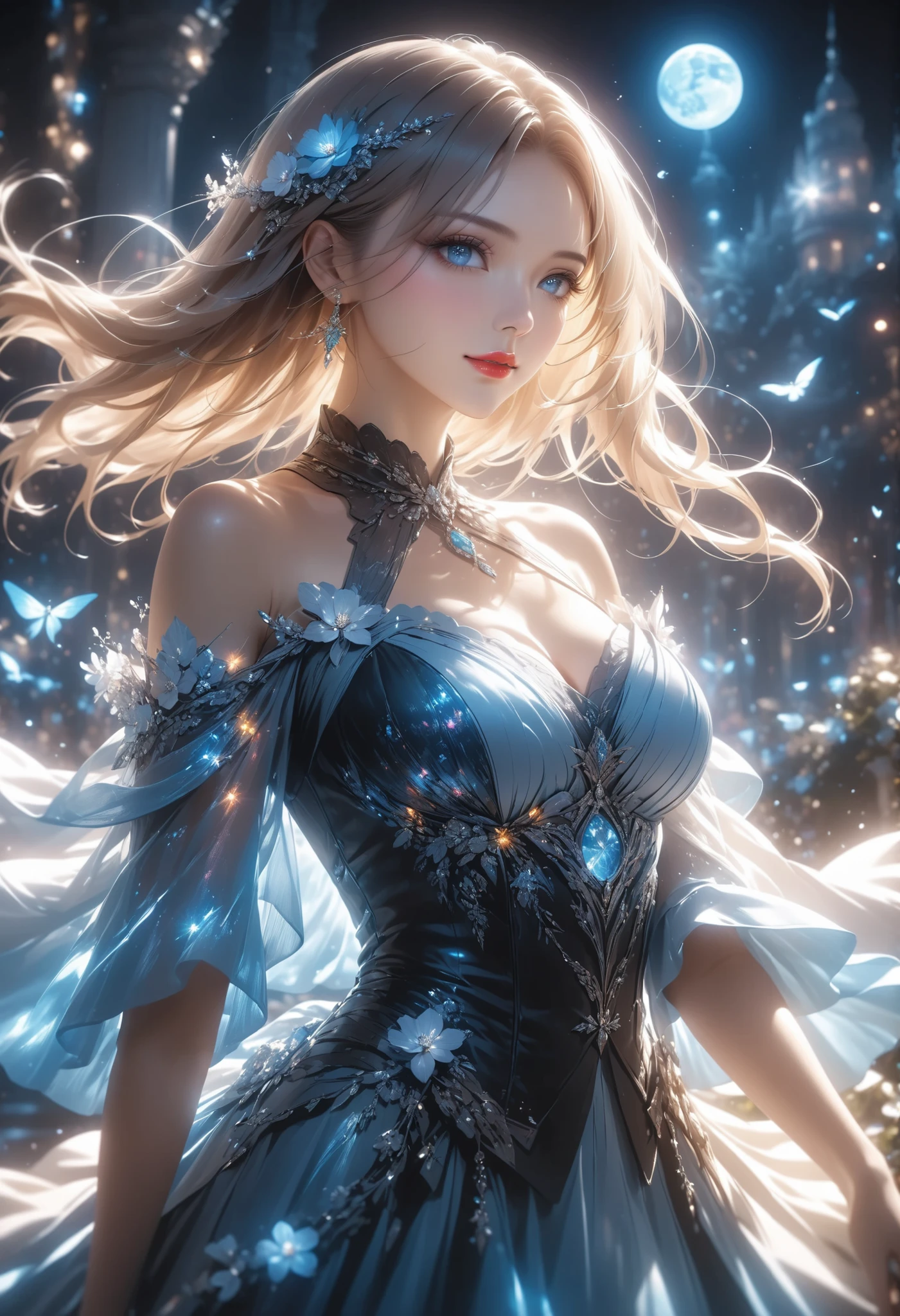 A charming woman dressed in light、will lead you to a fantastic world,