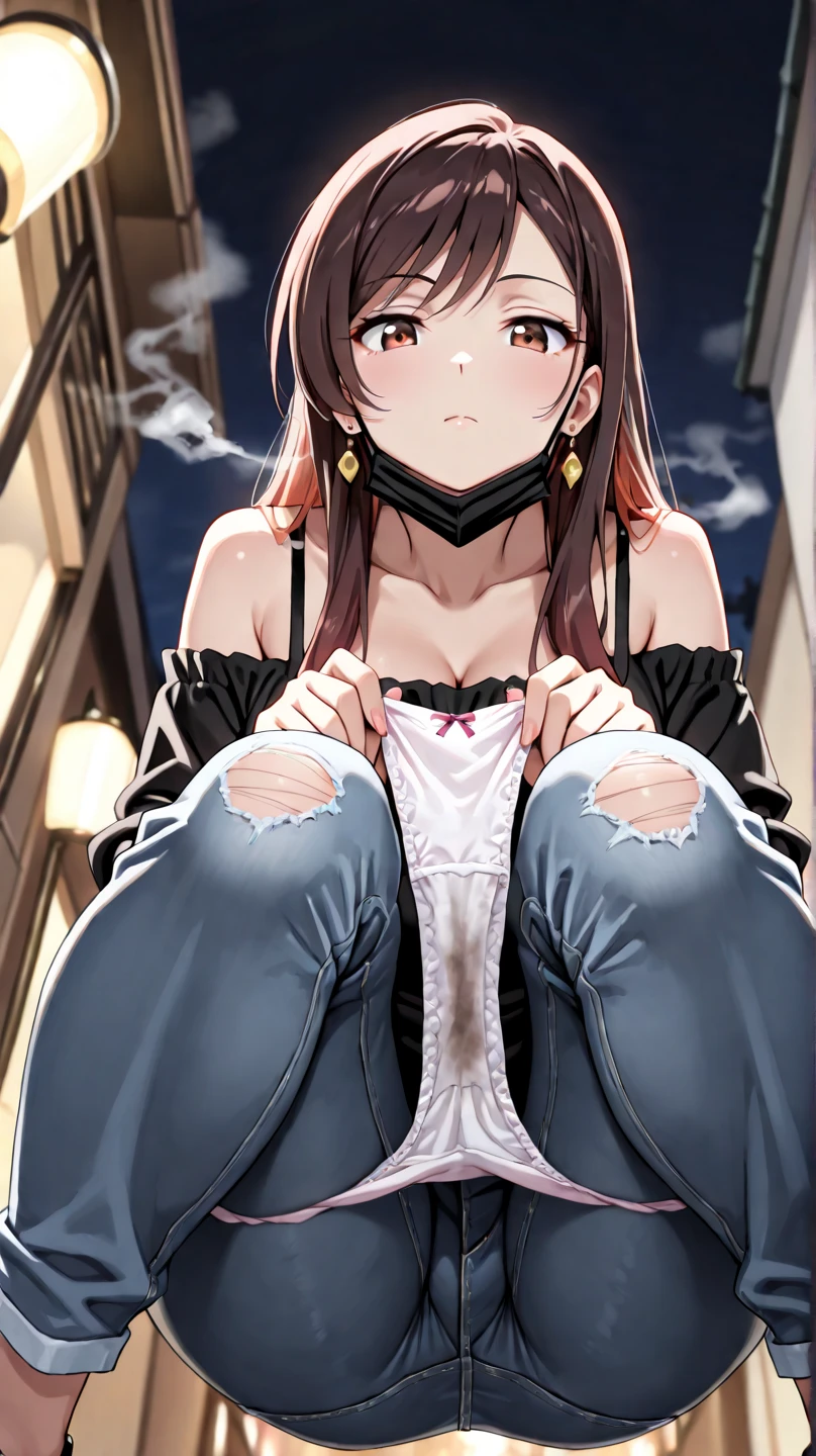 girl with、White Mini Dress、panties small、Small pants、nffsw、Open your crotch、Opening legs、opens legs、lighting like a movie、seductive laughter、