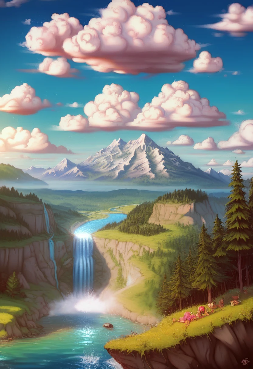 remove the mountain from the back, keep the medow complete patch of green, also remove the trees in the background