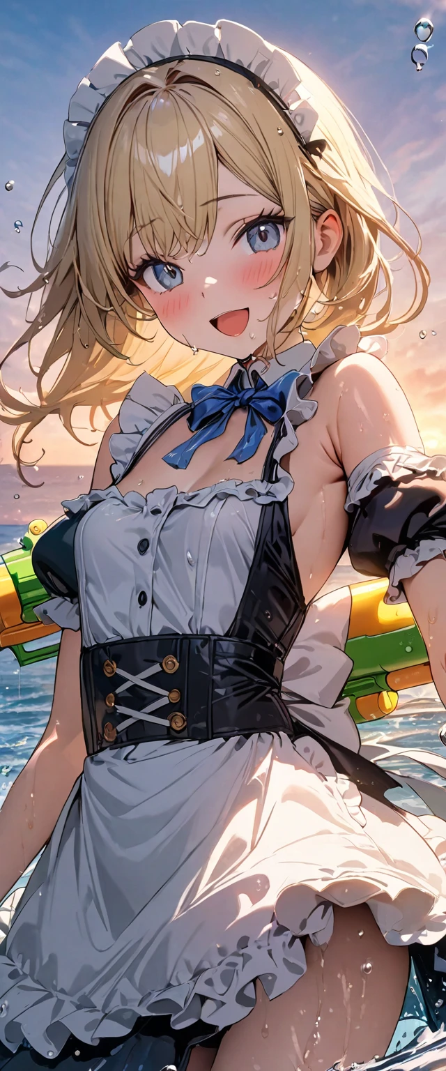 A sexy maid competition among the One Piece pirates as they pose on the decorated ship, 1girl,1boy, maid outfit, pirates, catcall, sexy, anime, comedy, highly detailed, masterpiece, 8k, photorealistic, dramatic lighting, vibrant colors, dynamic composition