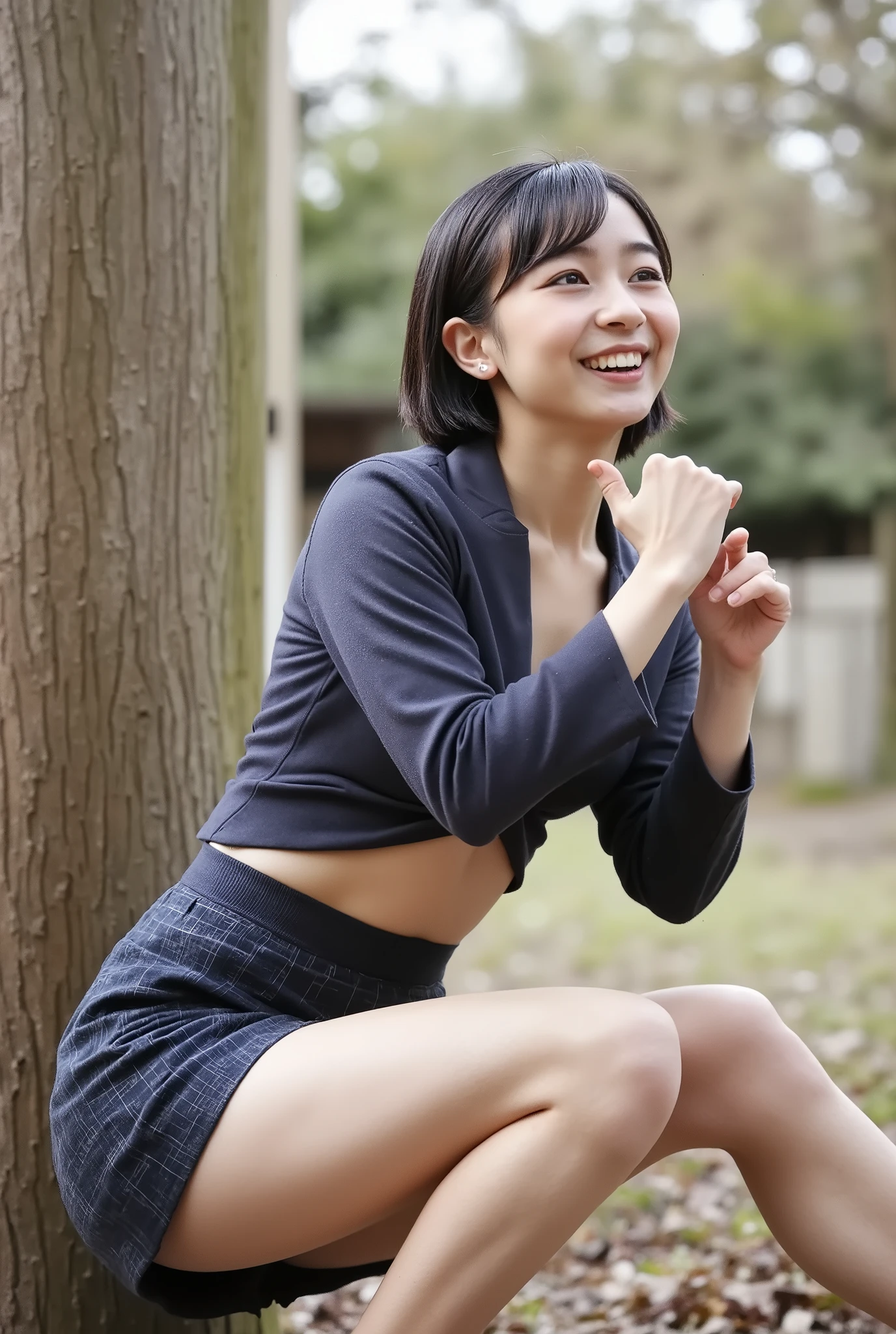 young Japanese woman 、 how、 black hair、 ear piercing with head up、show pussy pubic hair : 1.2, ( Layered Cut , is big: 1.3), in、 beautiful woman with beautiful body : 1.4, Slim Abs : 1.2, wet body: 1.5, high-definition facial and skin texture , beautiful eyes on my stomach , double eyelid, very short hair, mask 、Legs Slightly Open 、Hairy pubic hair、squatting、sit、shot from below