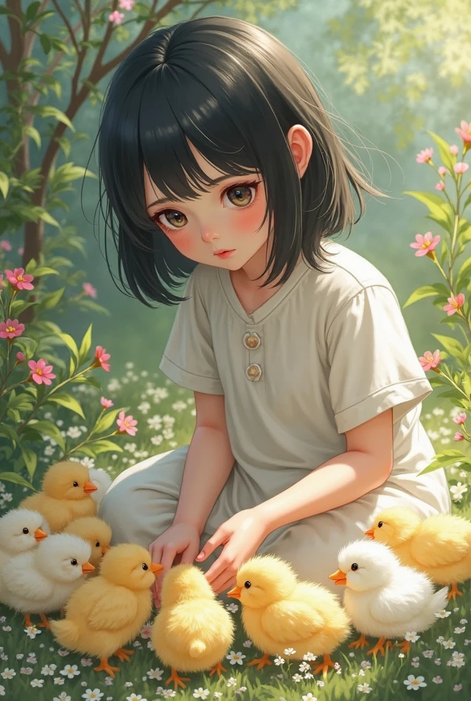 Gesto de amor, pessoa ajudando a outra, childrens, flores, birds