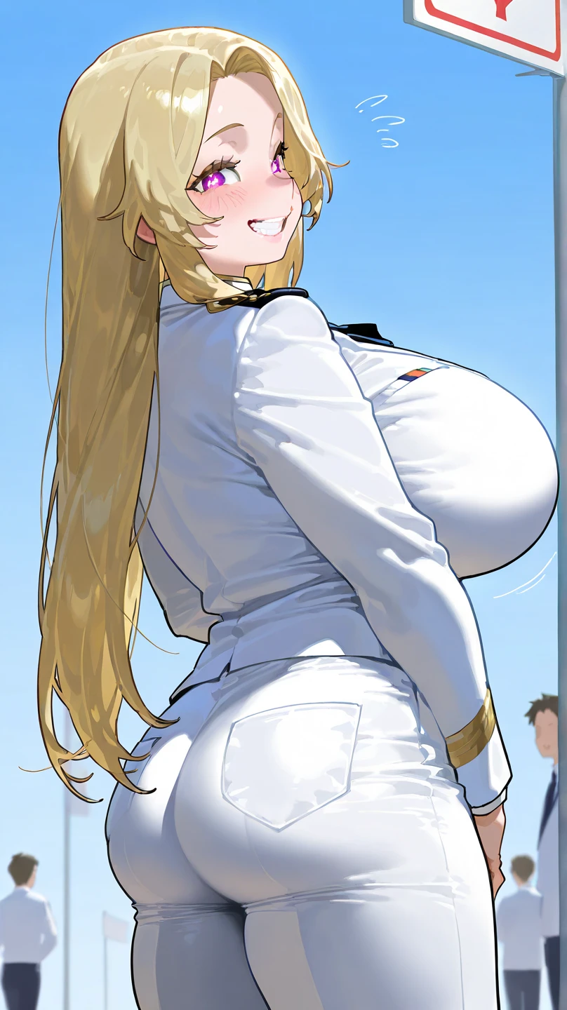 1girl, Blonde braided hair, Warrior, dressed in Glossy White Leather, also she's a Nurse, on the battle field. gigantic breasts