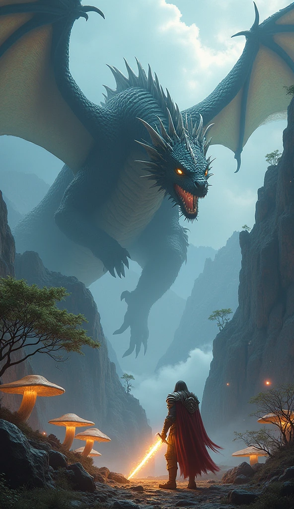 Dragon Quest style images、A hero stands in front of a dragon, sword in hand, Epic Battles、Epic fantasy digital art style, 4K Fantasy Art, Epic fantasy art, author:Yang Jie, epic fantasy illustration, Dark fantasy art, Detailed fantasy art, Dragon Queen, epic fantasy game art, MoviesFantasyPictorial art, Epic fantasy artスタイル, Dark Fantasy Art