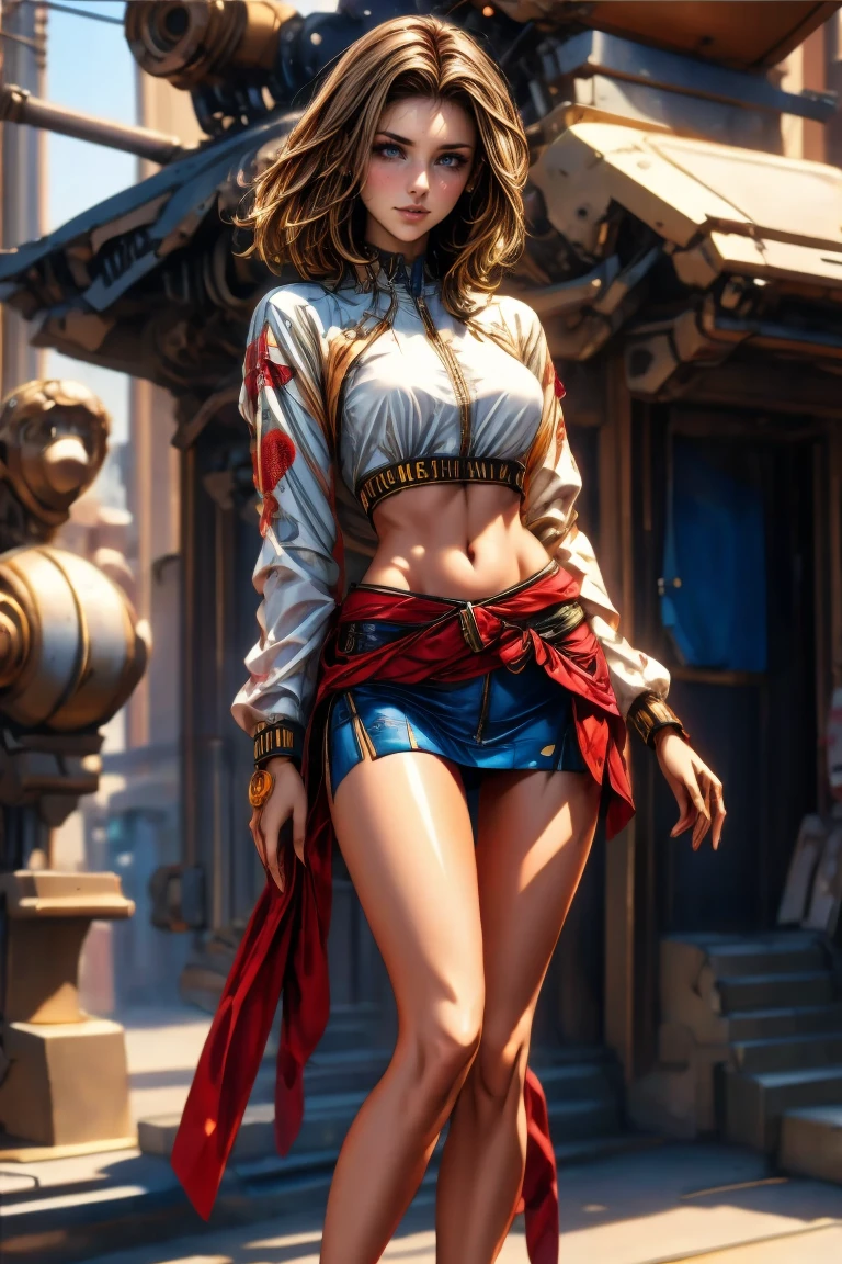 plano general, whole body, Models, professional: 1.6, (Best Quality, 4k, 8k, High resolution, masterpiece: 1.2), ultra detailed, realist, modern style, Fancy fashion, full body shot: 1.5, plano general: 1.5, an african american girl, Long hair with braids, flower buckles intertwined with braids, makeup long false eyelashes:1.5),(elegant long painted false nails, ((loose baggy hip hop clothing, youth modern clothing:1.5)), Accessories, elegant professional model pose:1.5), modern and beautiful hair, for the chestnut, showy, bold background, studio lighting, dynamic and elegante pose ropa colorida, (yellow orange, green, cian:1.6),HD,8K hyper detailed, cinematic lighting