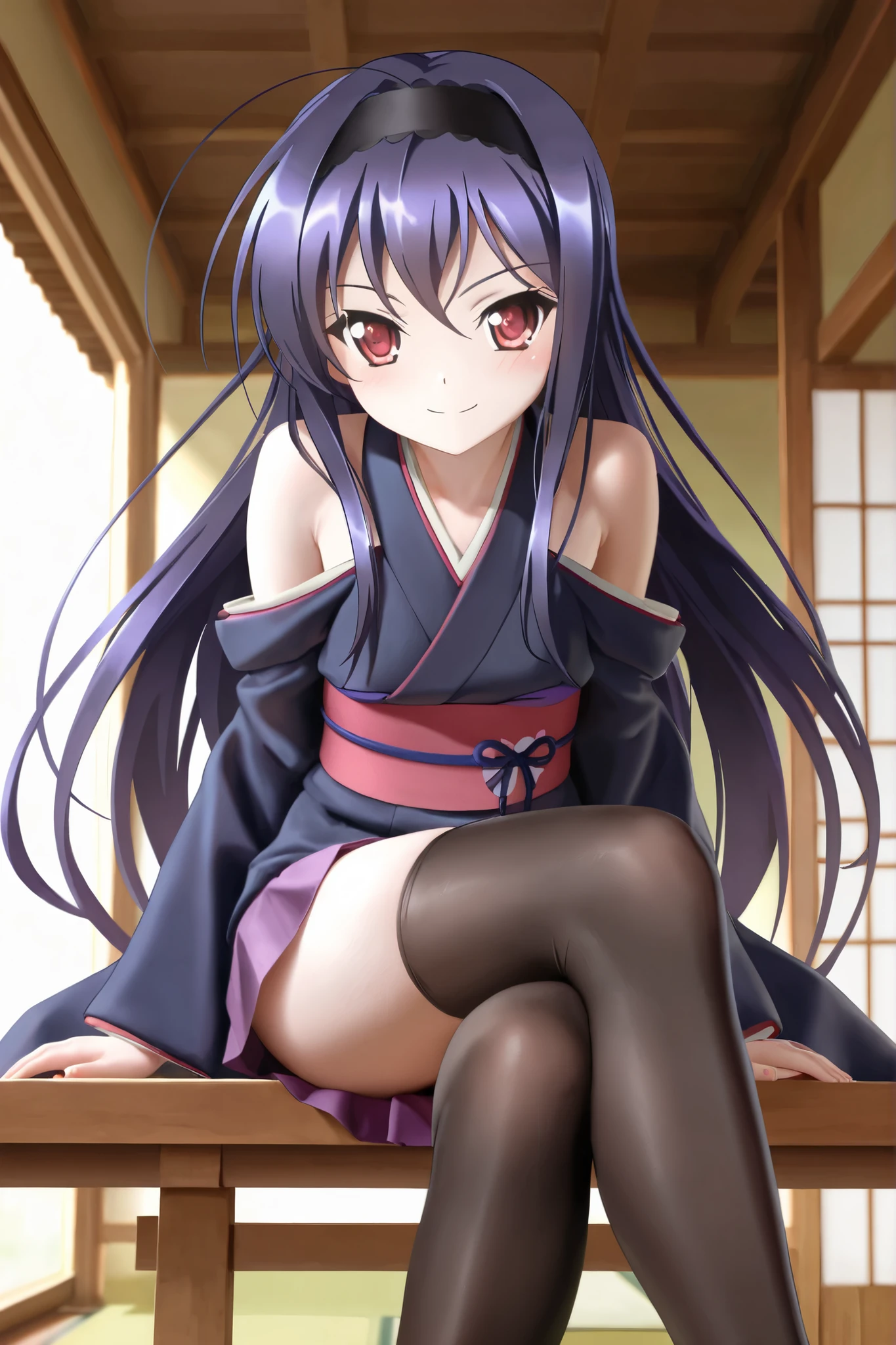 Yuno Gasai (Future Diary), solo, detailed, high quality, 4K, figure, 32A breasts, delicate features, gentle smile, Japanese school background with cherry blossoms, vibrant colors, nipples slightly visible, lively gaze, correct proportions, symmetrical composition
