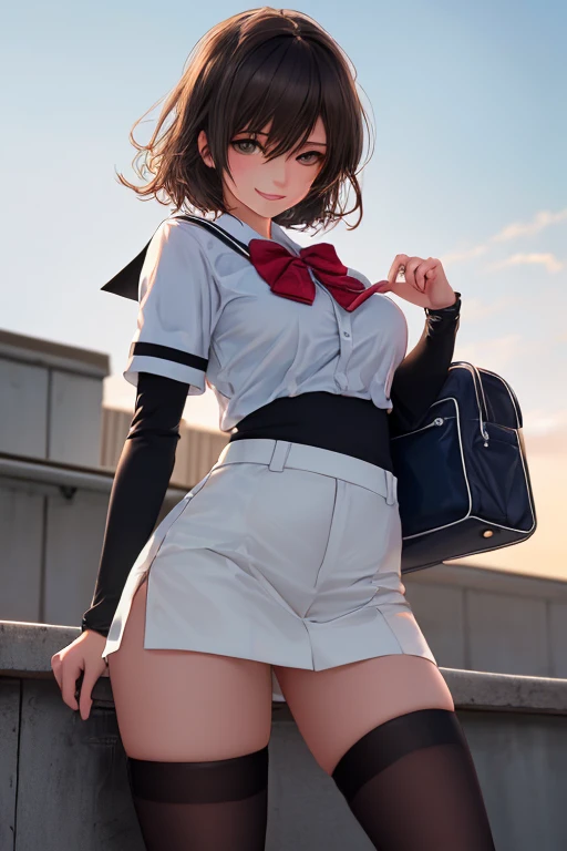1 girl,Browsing Caution, Kyoko Masaki,(Yu-Gi-Oh),Unsdef,short hair, Brown Hair, hair ornaments, high ponytail, ponytail,Huge breasts, clavicle, Glowing purple eyes,Absurd, brainwashing,Hollow Eyes, ((Expressionless,Emotional erasure)), (Black latex tight bodysuit),avert your eyes , Full body portrait,((Squat,Spread your legs, Put your arms behind your head)), (Highest quality、4K、8k、High resolution、Must have:1.2)、Very detailed、(reality、reality的なです、reality的な:1.37)、Ticker、Hyper HD、Studio Lighting、Ultra High Definition Paint、Sharp focus、Physically Based Rendering、Extreme Detail、Professional specifications、Vibrancy and color、Blurred、Sports portrait、landscape、Horror Style、Anime Big Tits、sf、photograph、Concept Artist、Five Fingers, Perfect body, {{{masterpiece}}}, {{{Highest quality}}}, {{Very detailed}}, {shape}, {{Very delicate and beautiful}},Improved cost performance、All Roles、Canon 5D MK4でphotograph、photograph,