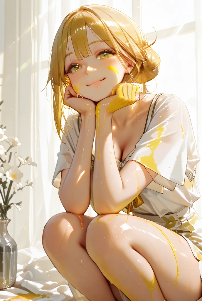 Anime girl brushing her teeth in a bathroom with sunflowers, Beautiful sunflower anime girl, Nightcore, Beautiful and detailed anime art, Beautiful Anime Girls, Realistic anime 3D style, Beautiful anime art style, Beautiful anime art, High quality anime art style, Beautiful anime style, Cute Anime Girl, Anime Aesthetics, Realistic anime art style, Smooth anime CG art, Beautiful anime art