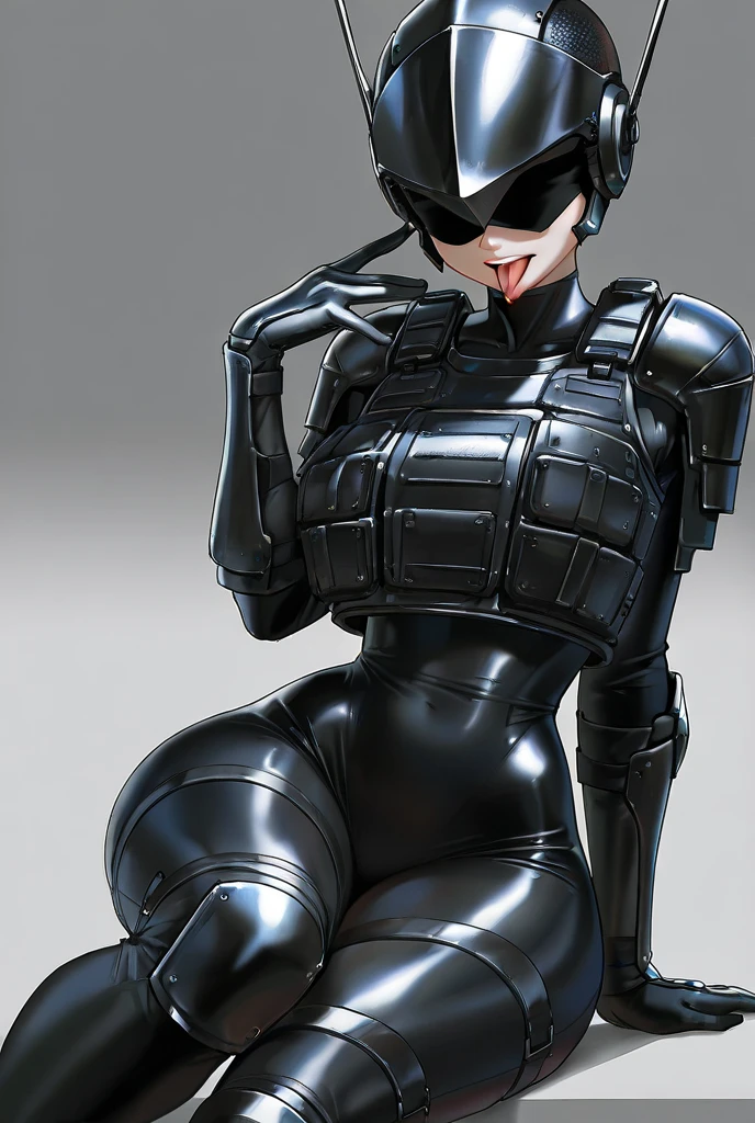 (masterpiece, best quality:1.2),((photoreal)),perfect anatomy,solo, 1 middle age woman,((looking at viewer)),horizontal angle,((shoot from front)),((small soft breasts:1.4)),((soft Piutuary breasts:1.4)),((muscular:1.7)),((do not hide your crotch)),((do not show your skin:1.4)),(cod lips),holding head high,(intimidating pose),silver hair,pixie cut,(dark skin),((full covered body suit)),(rubber body suit),ultra thin fabric jump suit,latex body suit,uniform,belt,high heel,sharp focus