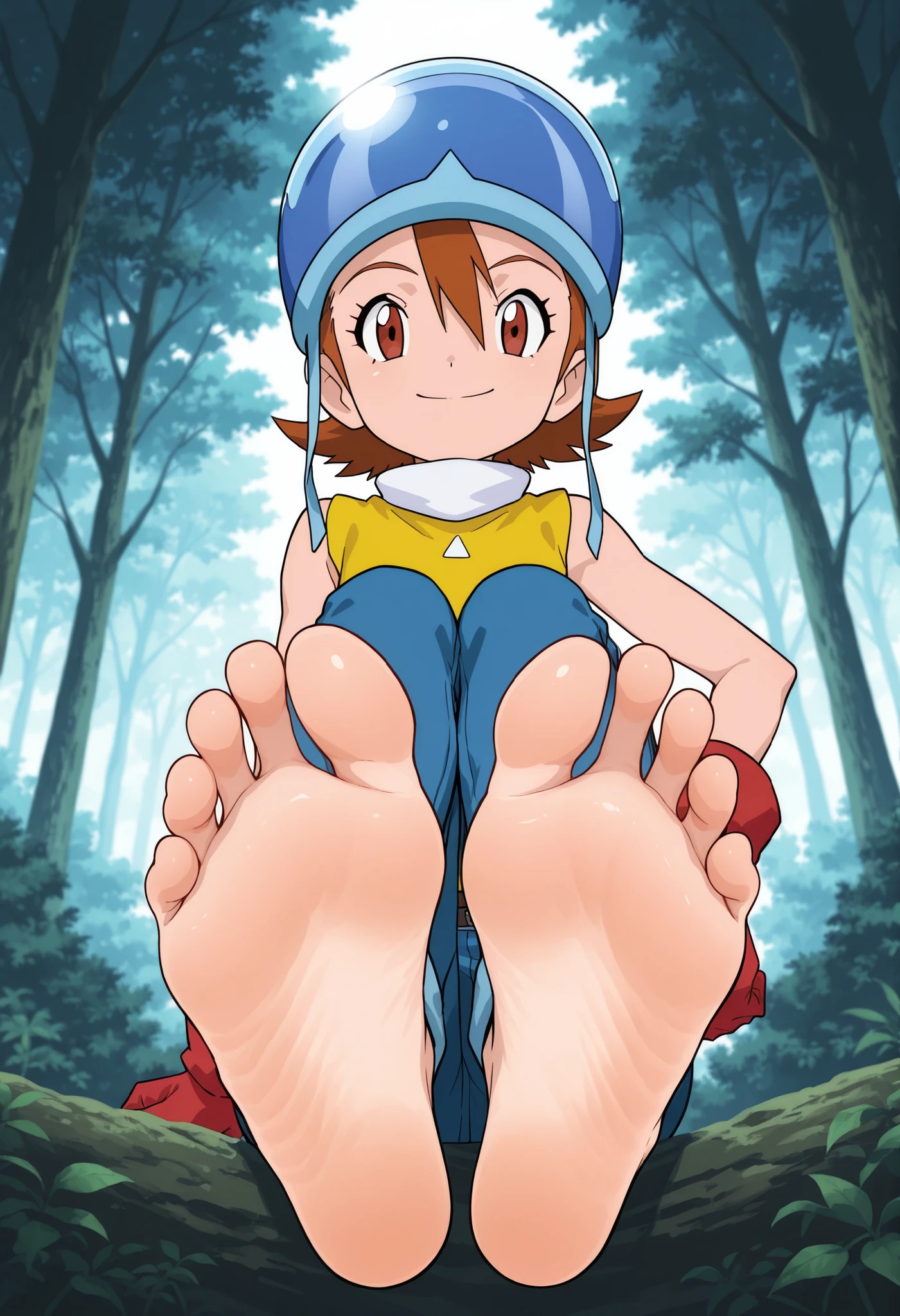con, dawn from pokemon, ((torn striped panties)), climbing tree, big ass, surprised, blushing, ((nude ass)), (torn skirt), (torn shirt), (green wolf ass_biting)