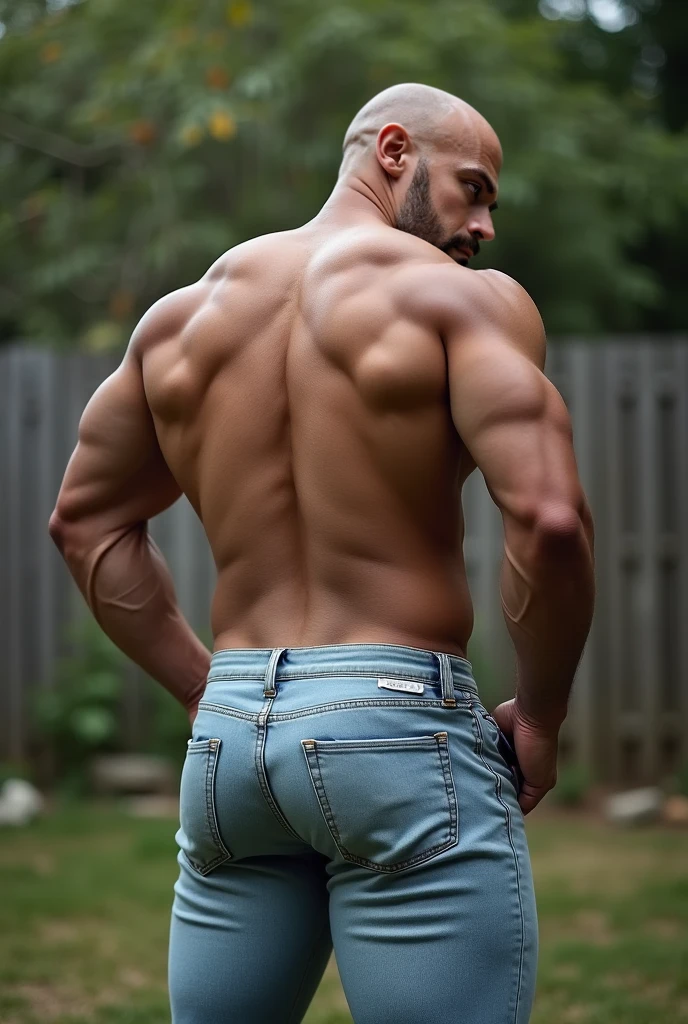 Beautiful man 30 years old, muscular body, barba rala, ambiente misterioso com penumbra, mas seu rosto esta iluminado pela fogueira. Jeans ((backside)) open legs