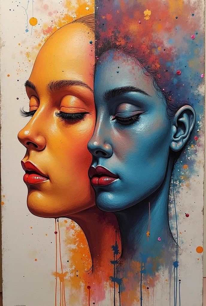 Abstract art of human faces colourfull