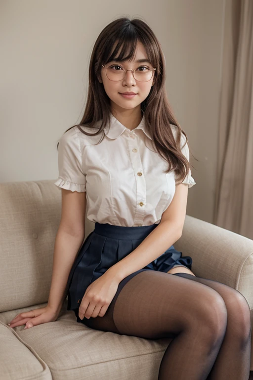ulzang-6500-v1.1，（RAW photogr：1.2），（realisticlying：1.4），Beautiful Meticulous Girl，Very detailed eyes and face，Beautiful detail glasses，hugefilesize，ultra - detailed，A high resolution，The is very detailed，best qualtiy，（（Very short pleated skirt）），（Small sling），（Tight pleated skirt），illustratio，The is very detailed，CG，unified，8k wallpaper，astounding，finedetail，tmasterpiece，Best quality at best，The is very detailed的 CG unified 8k 壁纸，light in face，电影灯光，1girll，（（fox ear）），20yr old，（eye glass），（（dynamicposes））），（（sexyposture））），Young and sexy gravure idol，（（Spread your legs slightly））