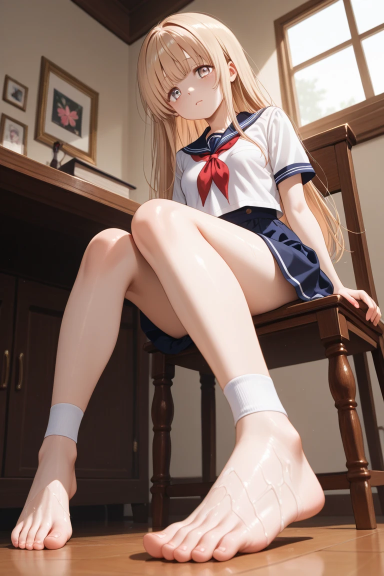 Foot fetish tights feets school uniform