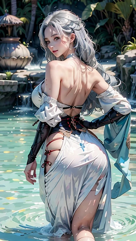 1female，3 years old，bit girl，Small loli，smallunderboob，Pornographic exposure， 独奏，（Background with：bamboo forrest，lotuses，lotus flower，exteriors，Lotus pond） She has short silver-white hair，standing on your feet，Sweat profusely，drenched all over the body，seen from the front， hair straight， mostly cloudy sky，（（（tmasterpiece），（Very detailed CG unity 8K wallpaper），best qualtiy，cinmatic lighting，detailed back ground，beatiful detailed eyes，Bright pupils，Black eyes，（Very fine and beautiful），（Beautiful and detailed eye description），ultra - detailed，tmasterpiece，）），facing at camera，A high resolution，ultra - detailed），revealing breasts，Bare genitalia，  Bulge，legs are open，Raised sexy，Camel toes，Flushed complexion，Open-mouthed，frontage，elementary student，Floral headdress（Wearing a revealing loli dress，Slave girl collar）Full body photo，Show shoes