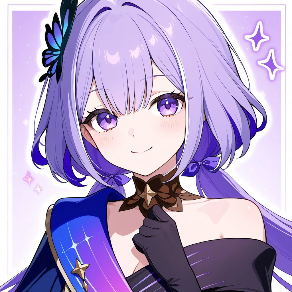 (score_9,score_8_up,score_7_up,),xuelian,white background,dress,multicolored hair,virtual youtuber,hair flower,hair ornament,purple hair,blueeyes,simple background,seductive_smile,wink,v,upper_body,face_focus,