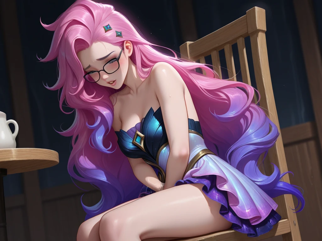 1girl, best quality, masterpiece, high resolution, solo, {white dress:1.40}, {short dress:1.20}, {medusa_fgo:1.15}, long_hair, purple_hair, very_long_hair, purple_eyes, breasts, big_breasts