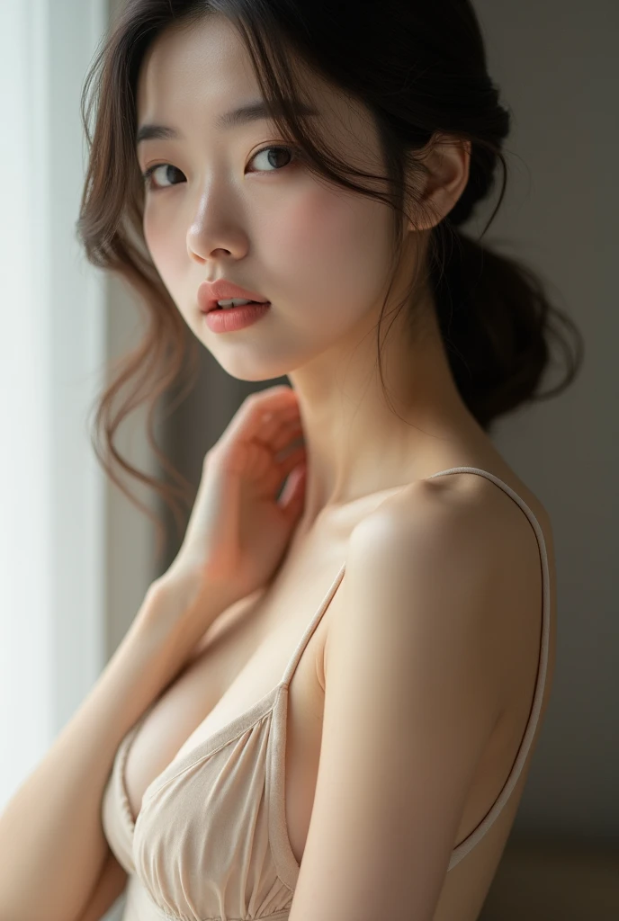 ((top-quality、8K、masterpiece:1.3)) 、 ((NSFW))、Tall and beautiful woman、Perfect figure:1.4、Slender abs、Dark brown hairstyle、shorth hair、No postural movement、Stand up straight、Highly detailed facial and skin texture、A detailed eye、二重まぶた、top-quality、Super Real、Photorealsitic、Award-winning illustrations、(intricate detailes:1.2)、(delicate detail)、(intricate detailes)、(Cinematic lights、best quality backlight)、Clear lines、Sharp Focus、 ((NSFW))、Official art、unity 8k wall paper、absurderes、incredibly absurdness、huge filesize、ultra-detailliert、hight resolution、ighly detailed、extremely delicate and beautiful、Raw photography、profetional lighting、Dynamic lighting、lighting on the face、depth of fields、solofocus、 ((NSFW))