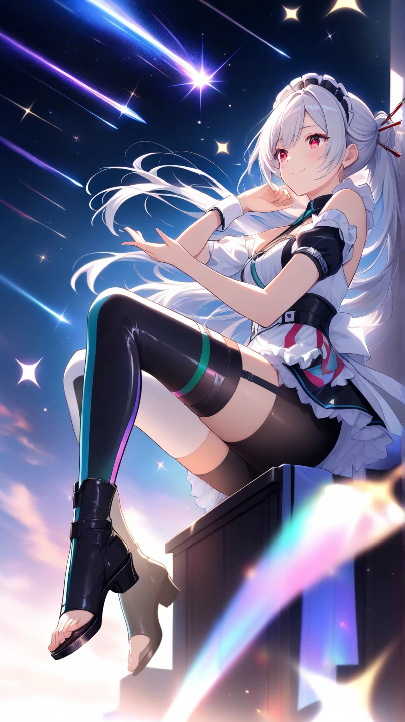 One girl、Inside the spacecraft、A girl and a beautiful sight are spreading。The walls and ceiling are covered with panels of futuristic design.、It has a fantastic glow。The interior of the ship is spacious々and々And々And々And々And々And々And々And々And、A variety of scientific instruments and consoles are located。The interior space of the spacecraft is、、、、、、、、、It features a silvery metallic texture and a curvaceous design、focus on girl