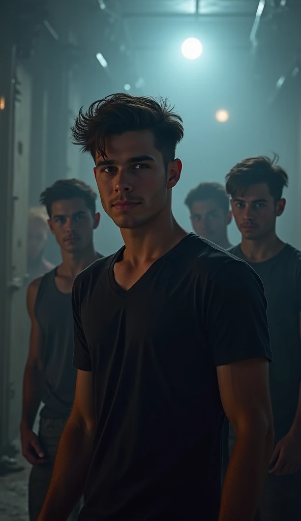 Best quality masterpiece pretty young guy getting gaped by a gang in dark alley naked