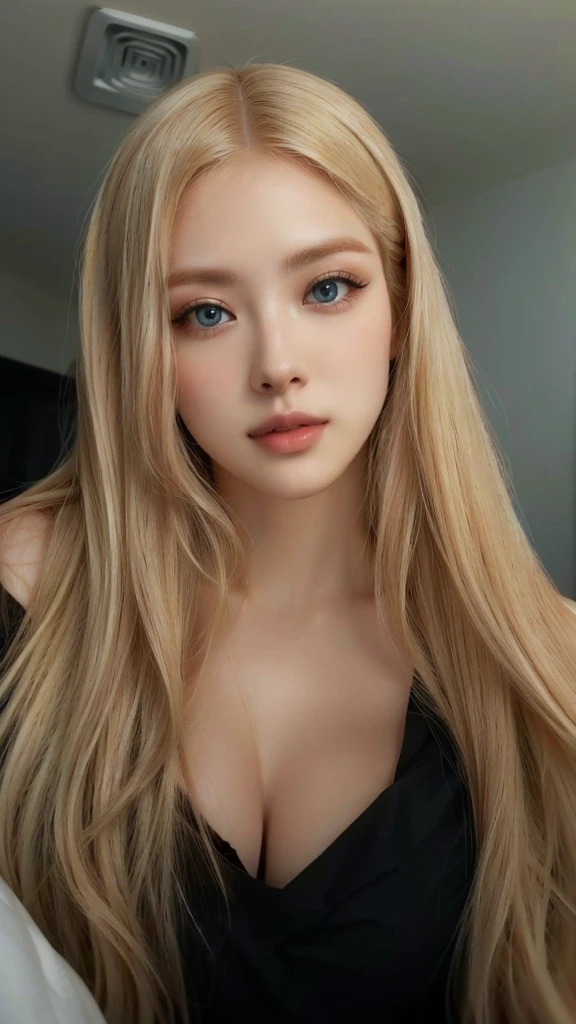 1 chica, (ojos azules), (sonrisa), (Primer plano en la cara :1.3), (Sana Minatozaki), Caderas anchas, tetas grandes, (gran culo), (mejor calidad, 8K, Obra maestra: 1.3), manos perfectas, Enfoque claro: 1.2, Belleza del cuerpo perfecto: 1.4, Abdominales delgados: 1.2, Textura de cara y piel muy detallada., ojos detallados, double eyelids, maquillaje negro, labios rojos, (pelo largo rubio), (Camiseta escote), (Bragas deportivas :1.2), session, dynamic pose, en una sala de estar