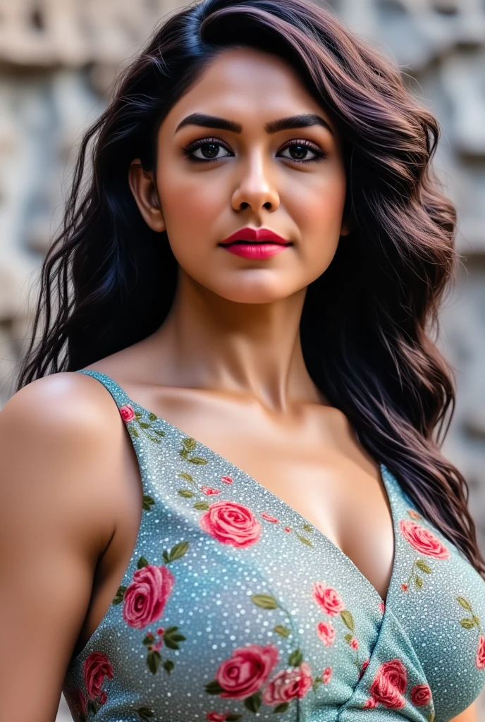 naked,big , night bokeh effect background, perfect pink eyes, fantastic face, Indian, beautiful look, ((red lips, bright eyes, curve heir 1.5)), ((beautiful details body)), A glorious gorgeous, glorious gorgeous face, pretty face, bright eyes, detailed elegant printed shirt, updo elegant hair, blurred gray tones background, ultra focus, face ilumined, face detailed, 8k resolution, painted, dry brush, brush strokes, full body model pose, random sexy outfits, in aquarium