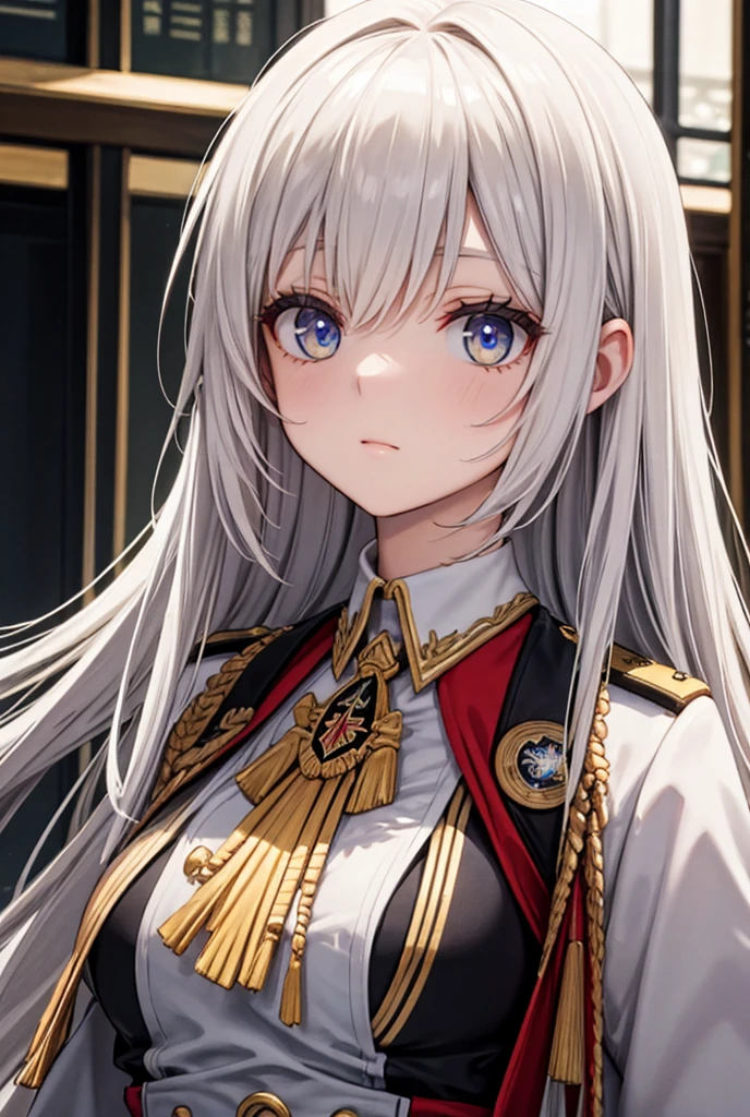 (masterpiece:1.2), best quality, high resolution, unity 8k wallpaper, (illustration:0.8), (beautiful detailed face:1.2, beautiful detailed eyes:1.2), perfect lighting, extremely detailed CG, (perfect hands, perfect anatomy),
Cute, beautiful, charming lady, shiny hair, lustrous skin, beautiful light big eyes,
milf, married woman, soft With a gentle appearance and a gentle mother-like atmosphere,
Feminine style, beautiful kubire, beautiful, naughty face,
berutiyu_a, blond hair, twin drills, blue eyes, big breasts, black uniform, long sleeves, epaulettes, red skirt, pleated skirt, thighhighs, lace-trimmed legwear, boots,