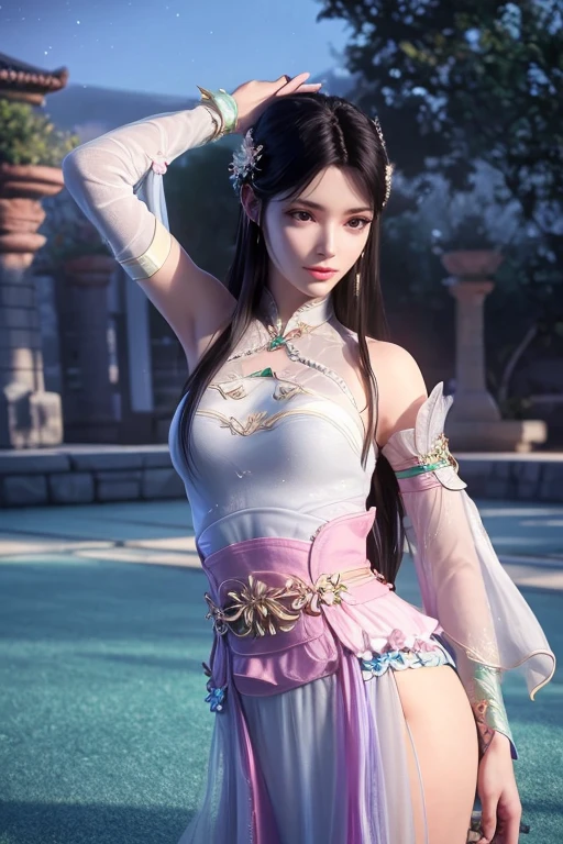 (1 girl:1.3), alone, __body parts__, official art, unified 8k wallpaper, Super detailed, Beautiful and beautiful, masterpiece, best quality, raw, Super detailed photos, best quality, ultra high resolution, photorealism photorealism, Sunlight, whole body肖像, amazing beauty, delicate face, vibrant eyes,Keep your feet apart,Squat down, (from the front), Detailed face, Gorgeous, highly refined skin, Realistic skin details, Visible pores, sharp focus, Volumetric fog, 8K Ultra HD, DSLR camera, high quality, film grain, White skin, photorealism, black hair, black hair, breast, slender legs,Black transparent thong,Black transparent tights,Spread your legs,Revealing thong,(Breast facing the camera:1.3),(Navel facing the camera:1.3),shoe,open eyes, Slit sleeves, skinny, transparent, Pink, skirt, transparent panties, Pink, twisted braids, long braids, jewelry, gold accessories, Gorgeous accessories, complicated, delicate lips, long hair, medium breast, outdoor, close lips, petal, peach blossom, Rabbit ears, Pink Rabbit ears, Nice shoes,permanent, dynamic poses, whole body