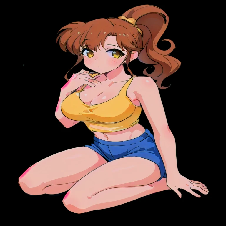 (Embarrassing), Redhead, Orange Hair, Wellie Art Style, One girl, blush, Upper Body, Highly detailed eyes, employment, clavicle, Ruffled Dress, Open your mouth