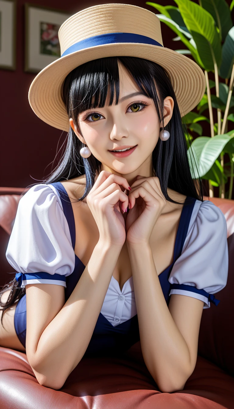 Beautiful girl, black hair, blue eyes, awesome