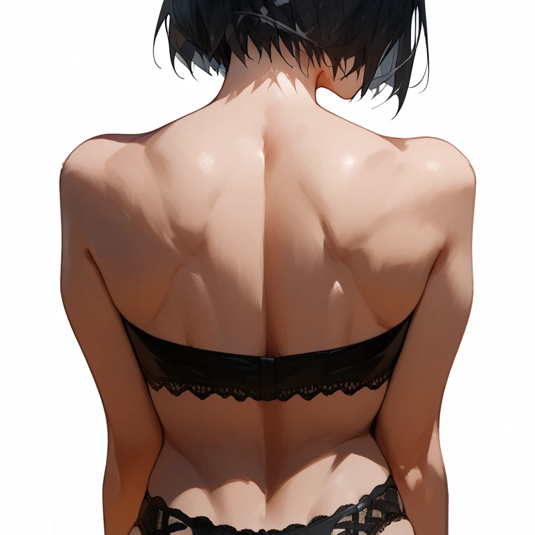 2k,Flat breasts，short hair，Back，Not Wearing