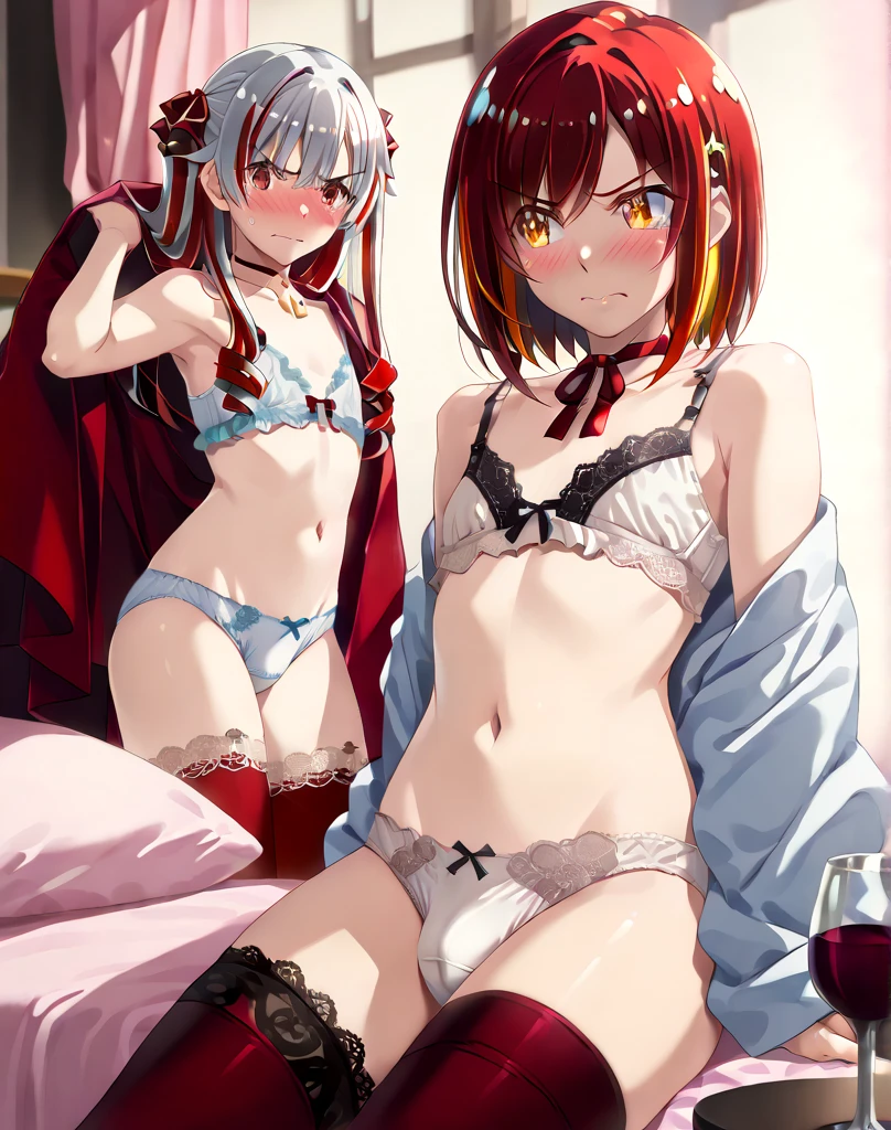 big ass、Two girls flirting、Two people who love each other、kindness、oxytocin、Groping the body、body licked、high quality、masterpiece、Love comedy、(Susedan sexy clothes
、Pale、red)、luxury hotel、Two are lovers、on the red bed、Licking the buttocks、lick the hidden part、、twin tails、big butt、Strongly rubs my chest from behind、rub your chest、two people looking at each other、thick thighs、short、luxury lace bandy、panties are clearly visible