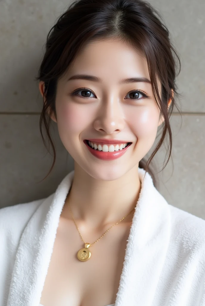 (table top、highest quality、8K、Award-winning work、ultra high resolution)、one beautiful woman、shiny hair、bright and glossy lipstick、(the best smile looking at me:1.1)、(Show your beautiful teeth and smile big:1.1)、(A woman perfectly positioned right in front of you、have equal space above, Under, about.:1.1)、(shiny skin:1.1)、(close up of face:1.5)、(the simplest blurred background:1.1)、accurate anatomy、ultra high definition hair、Ultra high definition beauty face、輝くultra high resolutionの美肌、ultra high resolutionの艶やかな唇、(Face covered with a large amount of semen:1.5)、(Face facing straight ahead:1.1)、(body facing straight ahead:1.1)