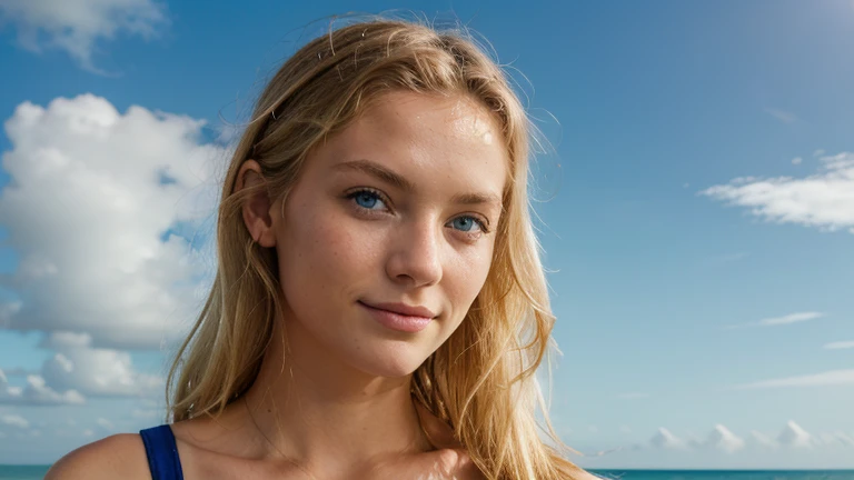 realistic photo, a realistic photo of 18yo girl wearing a bikini, blonde hair, beach, (1girl), (extremely detailed CG unity 8k wallpaper), photo of the most beautiful artwork in the world, professional majestic (photography by Steve McCurry), 8k uhd, dslr, soft lighting, high quality, film grain, Fujifilm XT3 sharp focus, f 5.6, High Detail, Sharp focus, dramatic, (looking at viewer:1.2), (detailed pupils:1.3), (natural light),