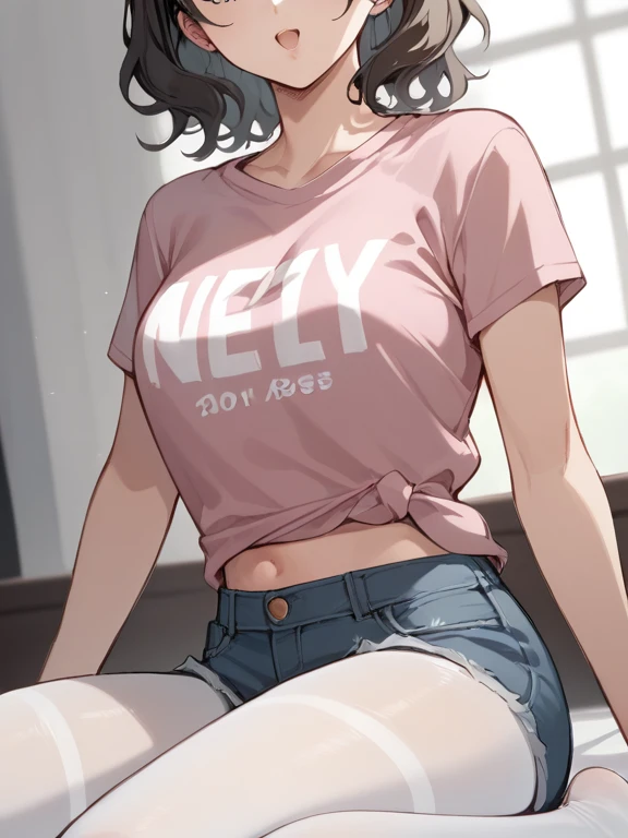 Young Makima from Chainsawman , With a rude look,wearing a sexy black turtleneck,black skinny leggings, High Black Shoes, black belt on the waist,black choker around the neck, Poses passionately rolling her eyes and sticking out her tongue,Drooling