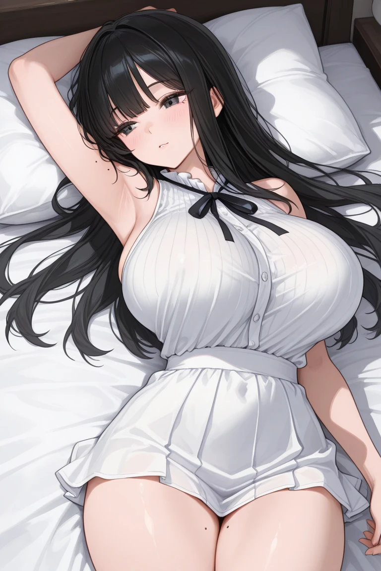 NSFW:1.9. Anime drawings with vivid colors Nude. Missionary Sex:1.9 ng Down:1.9. Open legs and put penis into :1.9 tall w1.9 Veil, All lace, White wedding dress, Mini skirt, Big breasts, Sweat, Nlushing cheeks: Dayt.3 On the bed, white sheets, short black hair, ponytail:1.9 Straight hair Hair tie Sweep bangs to the side:1.9. Slanted eyes, brown eyes, tall, strong-willed, beautiful