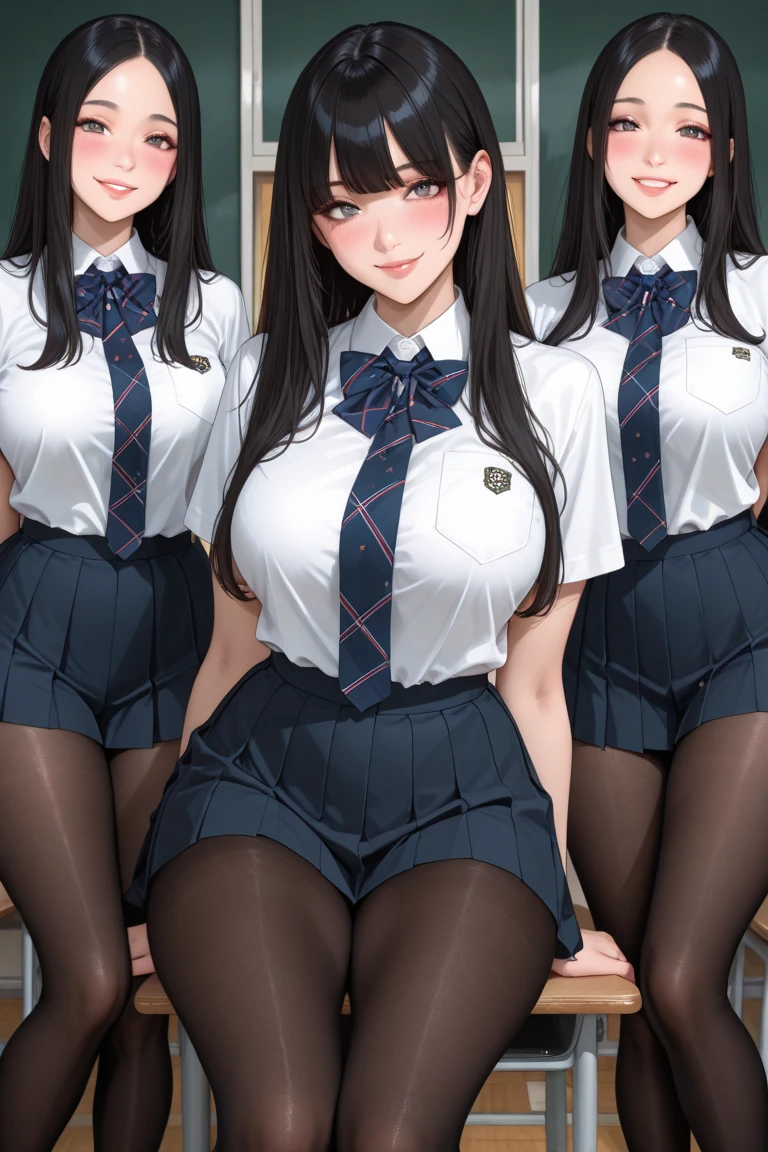 (25 year old woman,mature female:1.2),depth of field,(bank teller, black skirt, bow, long sleeves, pantyhose, blue shirt, skirt, vest:1.1),large breast,(button gap:1.3),(((thong))),
(plump thighs:1.4),((Voluptuous,glamorous,Chubby,thicc,curvy,Leggy,Tall,hanging breasts,1 grandma)),(((1girl))),masterpiece,best quality,masterpiece, best quality, ultra quality, high quality, beautiful detailed glow,film Reflection, (open legs:1.3),(((squatting,spread legs,m legs,arms behind back))),Detailed beautiful eyes,looking at viewer,makeup, perfect nipple, extremely detailed nipple, round areola,(public hair:1.7),(((Pubic hair shows through))), (nipples shows through),moody face,bashful,embarrassed,(full-face blush:1.6),on the bed,5 stars hotel,penthouse,Aragaki Yui,