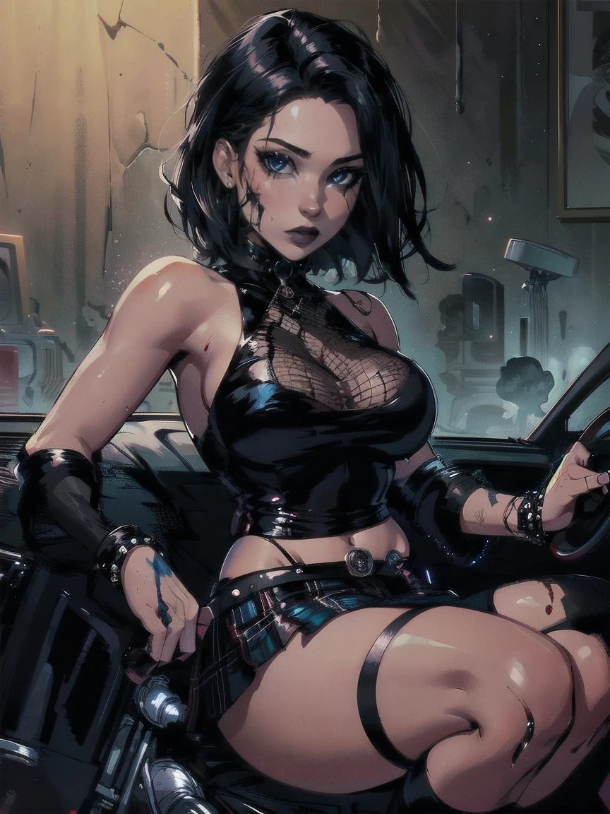 ((Cardi B as Jinx from League of Legends, Lolita prostitute)), ((in the back seat of a police car, breasts pressed together, handcuffed, hands out of view, hands behind her back, crying real tears, sad)), hysterical crying, emotional breakdown, (((criminal, under arrest, erotic, hentai))), seductive, (looking at viewer from the back seat of a police vehicle), (interior of a realistic cop car, ray tracing, octane render), hyperrealism, unreal engine, perfect composition, perfect render, perfect lighting, cinema 4d, 3dcg, 8k vector photography, hyperrealism photography, busty, young, teen, high resolution perfect body perfect face perfect hands perfect fingers perfect breasts 8k, (((micro bikini, all black schoolgirl uniform, camel toe, areolas protruding areolas indentation breasts swinging freely))), ((green eyes, half Asian half Spanish, mixed girl, fit,)) ripped, Six pack abs, (((super thick, small waist, short red hair with bangs and highlights,))) emerald eyes, beautiful eyes, captivating, alluring, lolita hair ornaments, Tank Girl, punk style, cyberpunk, vaporwave, Tokyo, midnight, realistic lighting, realistic environment, detailed outfit, realistic facial features, ((perfect angle, perfect pose, focus on face camel toe and breasts))