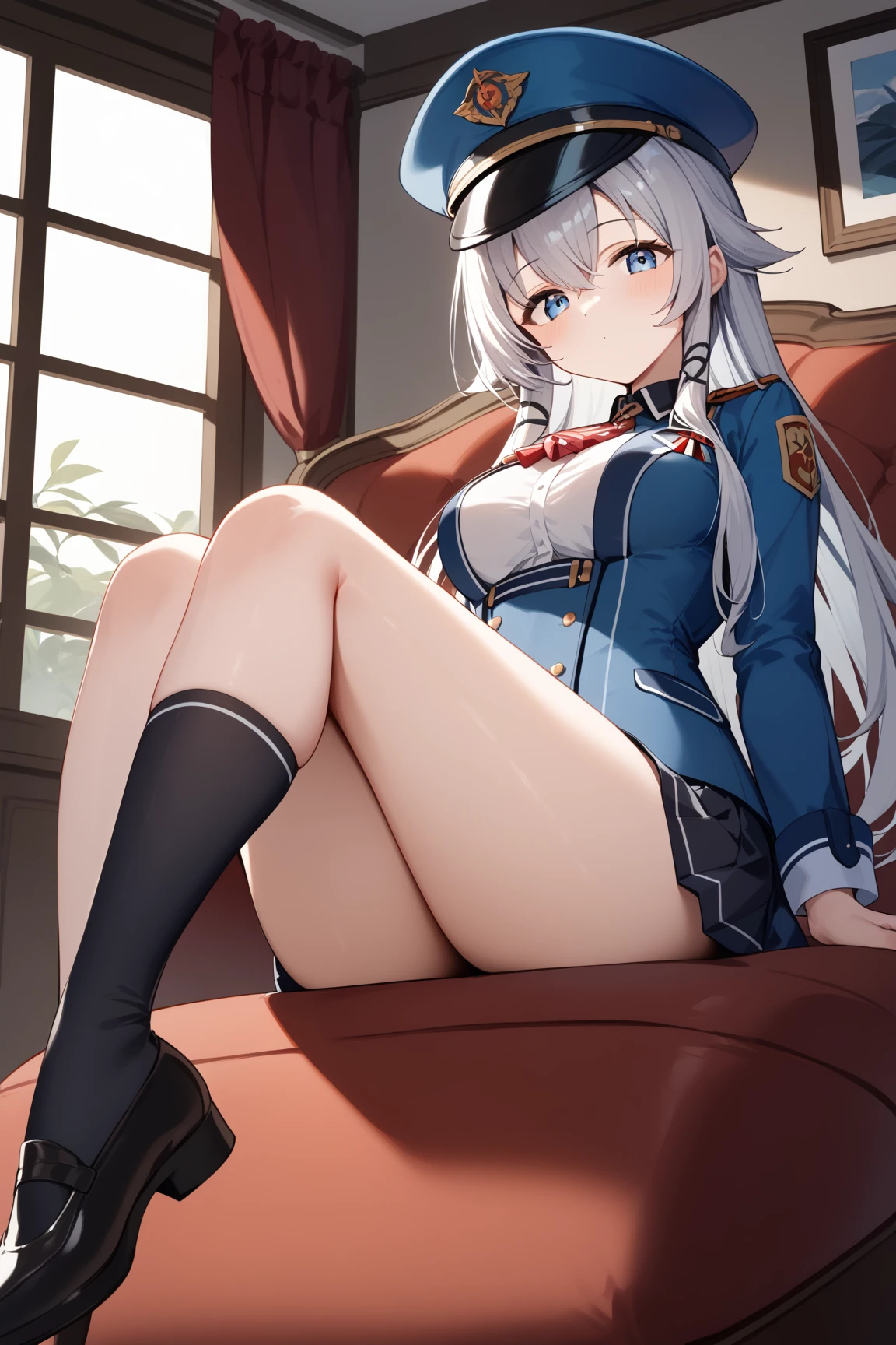 ((Highest quality)), ((masterpiece)), (detailed), 1girl, sexy, knee socks, uniform,full body