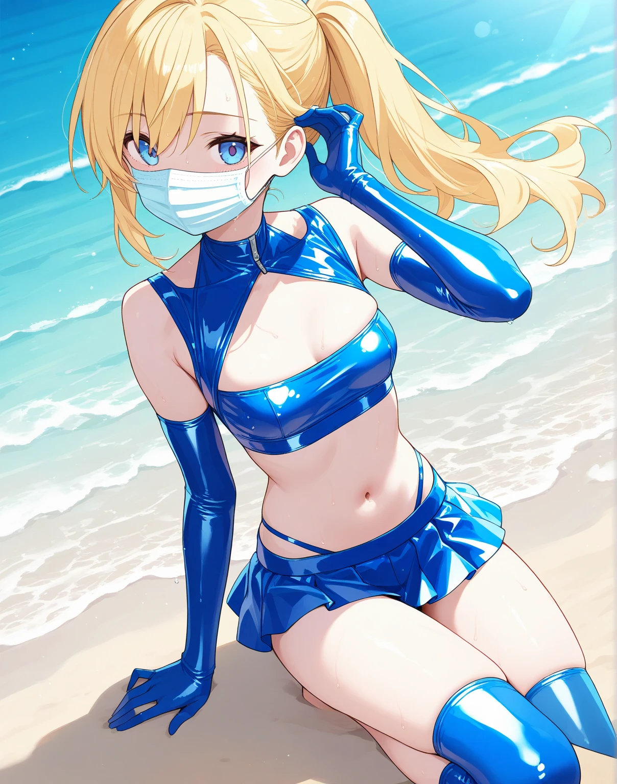 A girl swims underwater. Digital illustration, Beautiful long blonde hair and angelic face, dream magical,Giant whales