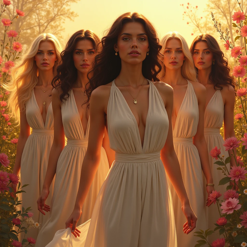 (masterpiece), (extremely intricate:1.3),, (realistic), portrait of a three women the most beautiful in the world, ), reflections, upper body, outdoors, intense sunlight, far away castle, professional photograph of a stunning three woman detailed, sharp focus, dramatic, award winning, cinematic lighting, octane render, unreal engine, volumetrics dtx, (film grain, bokeh, blurry foreground, blurry background), 