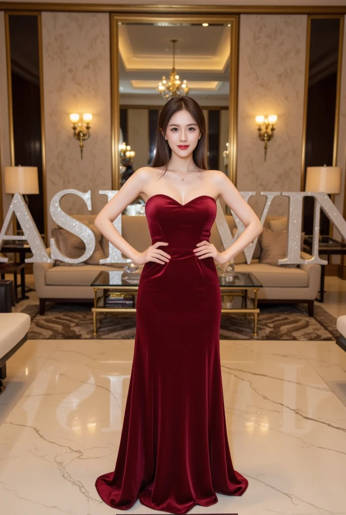 high quality bad anatomy big laugh attractive mature lady proud of her abs smile face beautiful décolleté evening dress looking at viewer castler flower garden