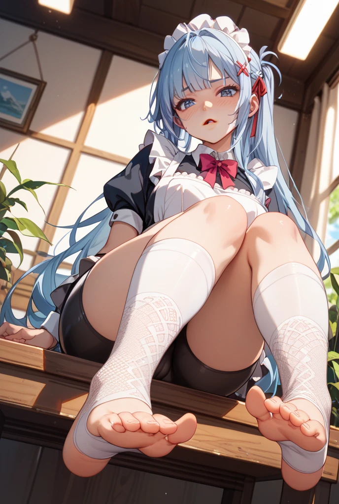 美しいfeetを露出している, Cleavage, feet, Closed angle
